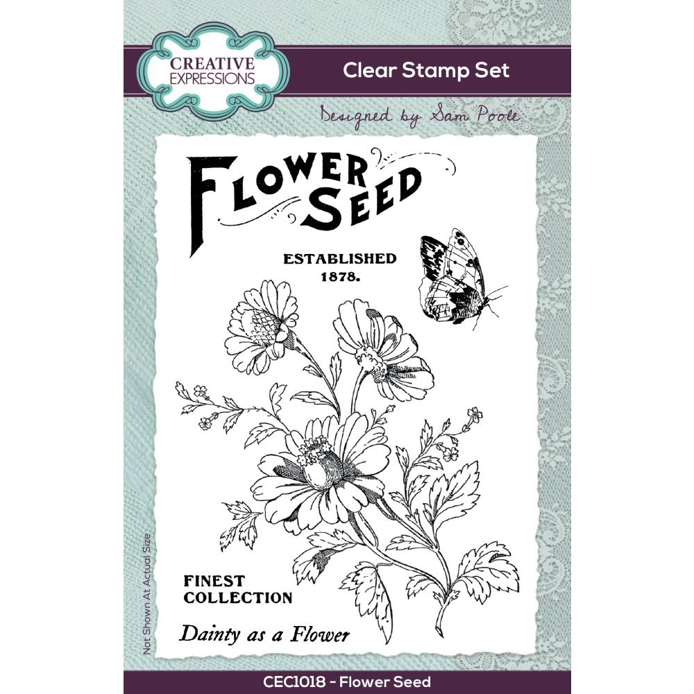 Creative Expressions 6"X4" Clear Stamp Set: Flower Set, by Sam Poole (CEC1018)