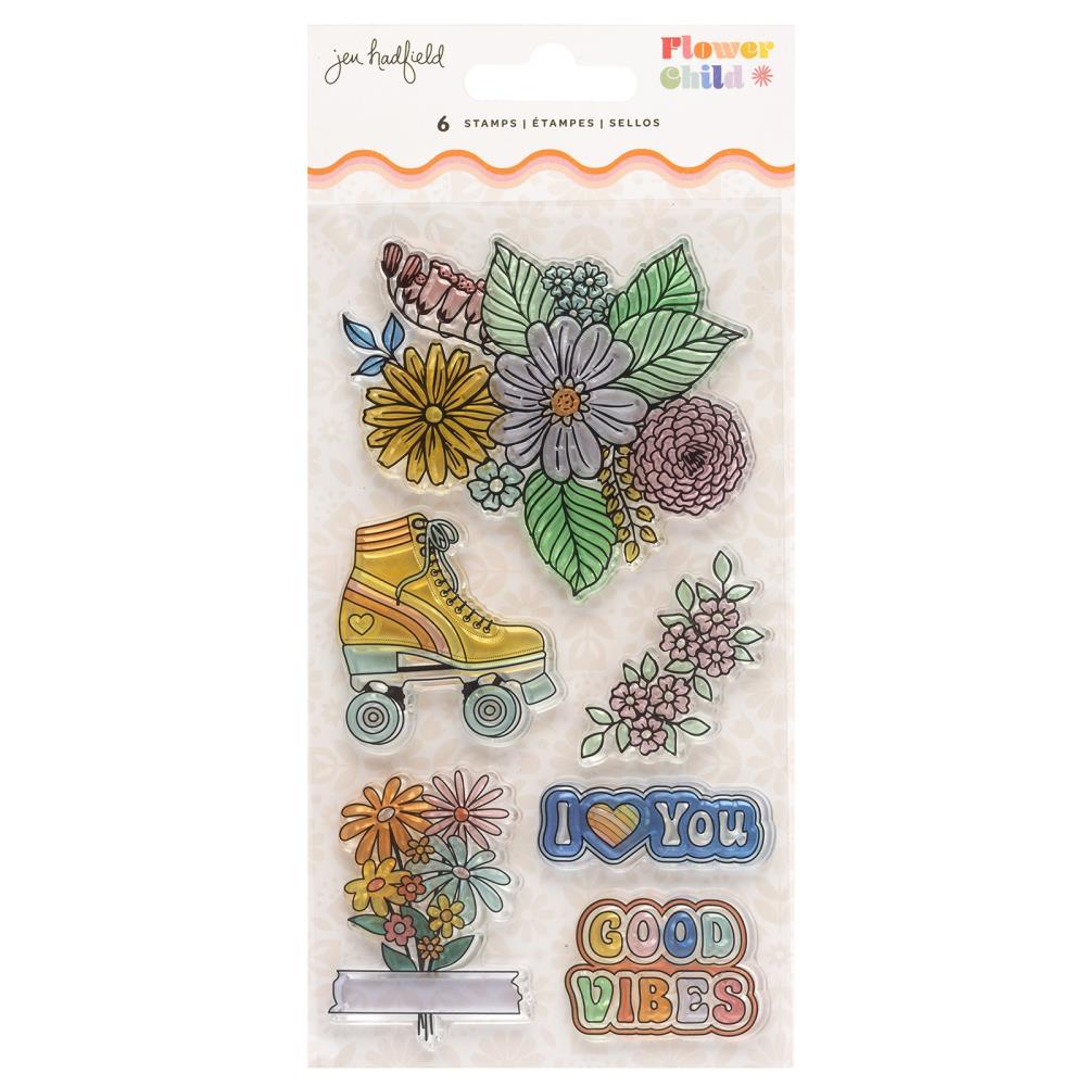 Jen Hadfield Flower Child Clear Stamps, 6/Pkg (JH014157)