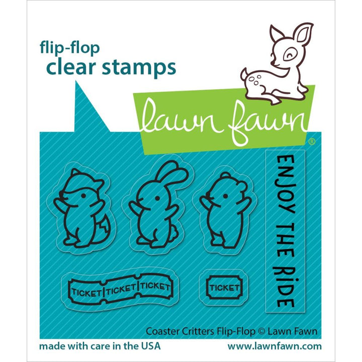 Lawn Fawn 3"X2" Clear Stamps: Coaster Critters Flip-Flop (LF3075)