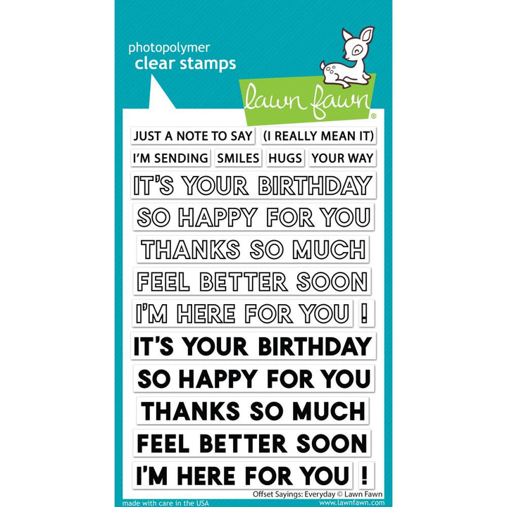 Lawn Fawn 4"X6" Clear Stamps: Offset Sayings, Everyday (LF3081)