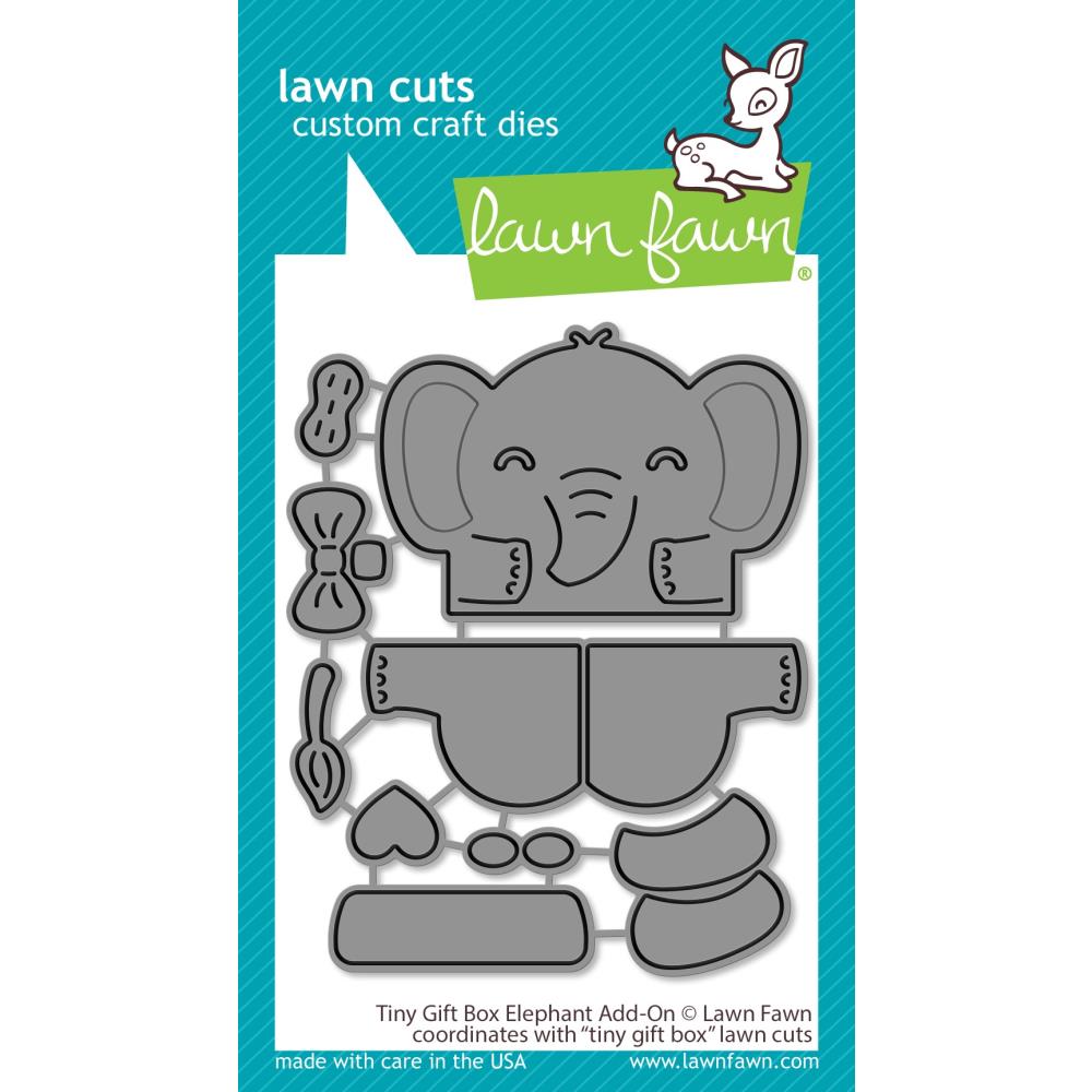 Lawn Fawn Lawn Cuts Custom Craft Die: Tiny Gift Box Elephant Add-On (LF3100)