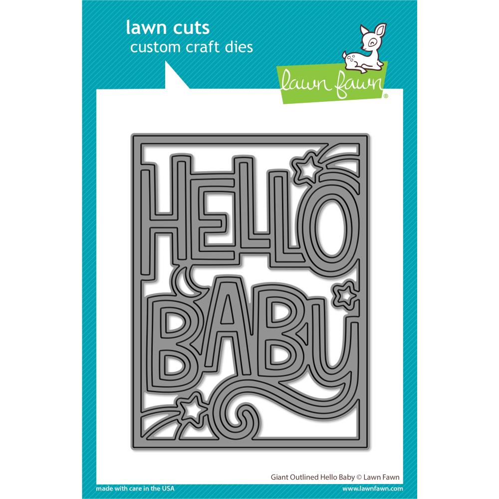 Lawn Fawn Lawn Cuts Custom Craft Die: Giant Outlined Hello Baby (LF3102)