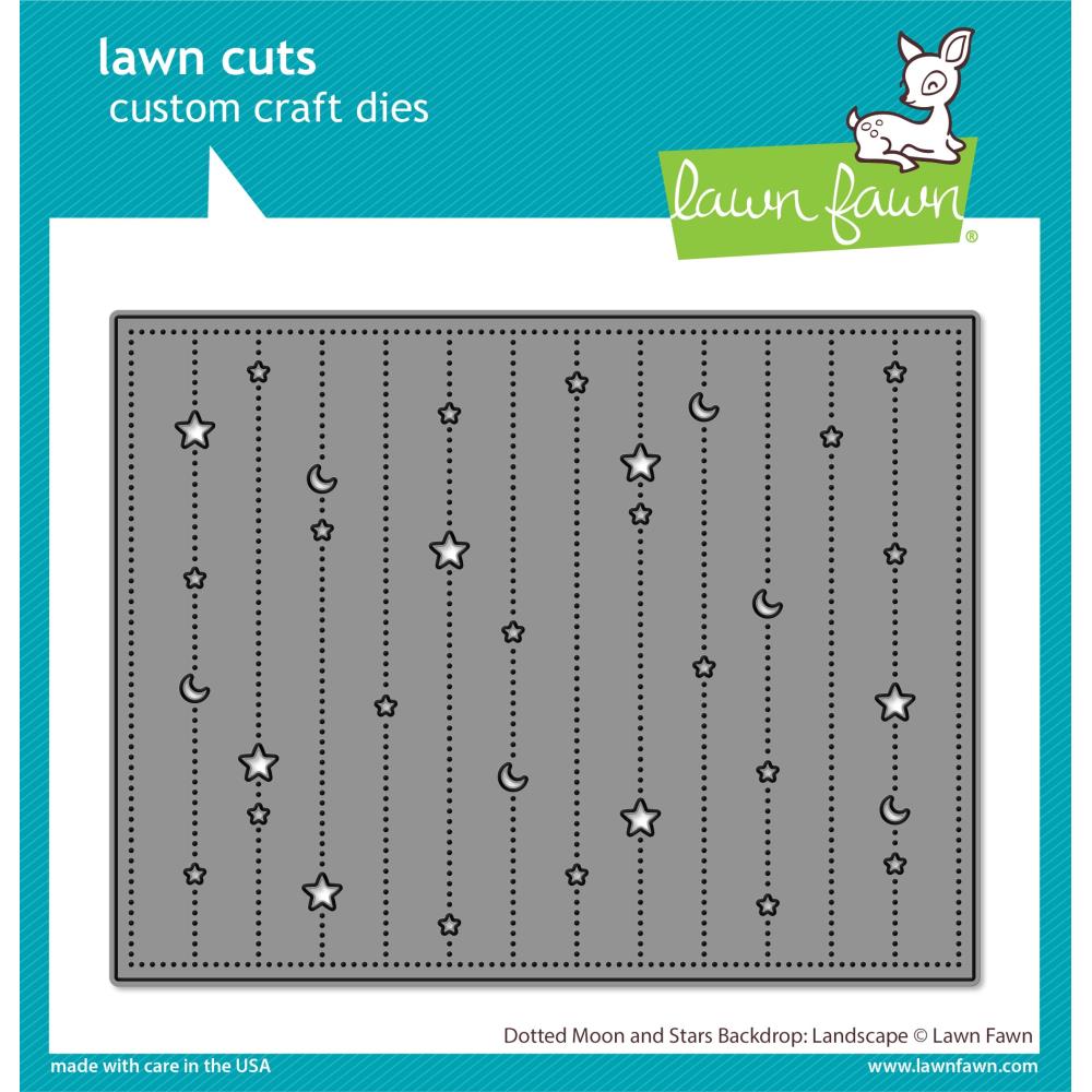 Lawn Fawn Lawn Cuts Custom Craft Die: Dotted Moon & Stars Backdrop: Landscape (LF3105)
