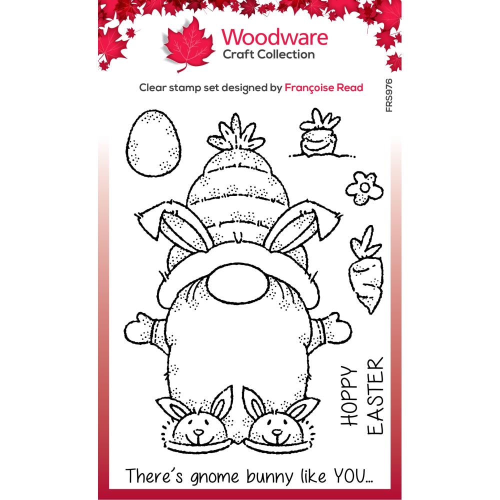 Woodware 4"x6" Clear Stamps: Bunny Gnome (FRS976)