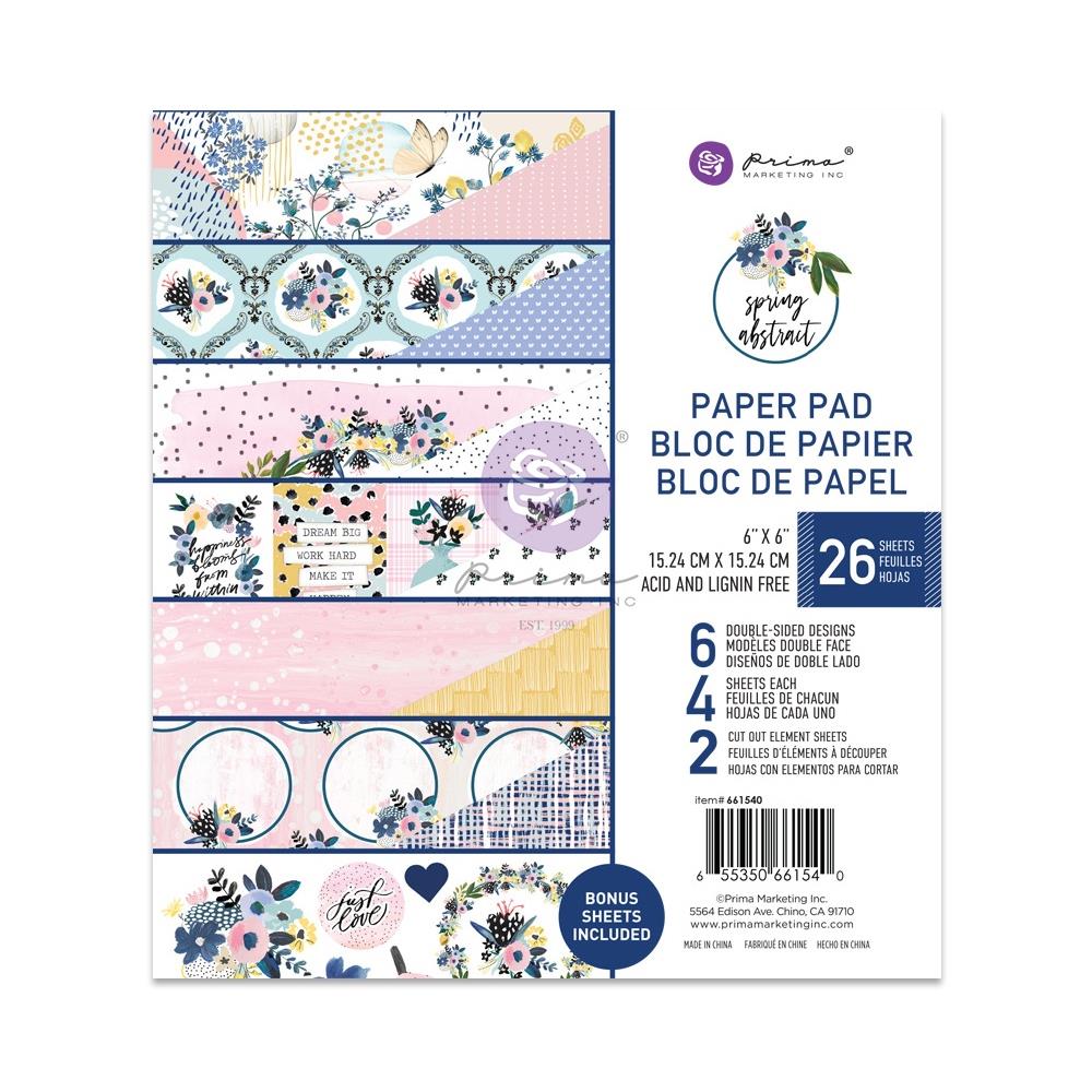 Prima Marketing Spring Abstract 6"X6" Double-Sided Paper Pad, 26/Pkg (P661540)