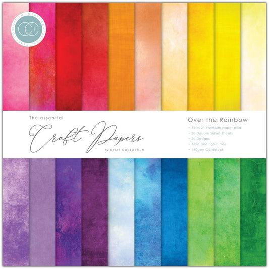 Craft Consortium Over the Rainbow 12"X12" Double-Sided Paper Pad, 30/Pkg (CCPAD026)