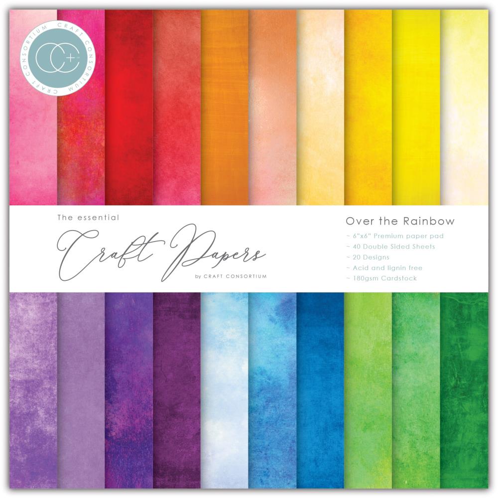 Craft Consortium Over the Rainbow 6"X6" Double-Sided Paper Pad, 40/Pkg (CPAD026B)