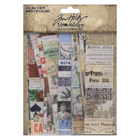 Tim Holtz Idea-Ology 1.5"X6" Collage Strips, 30/Pkg (TH94328)