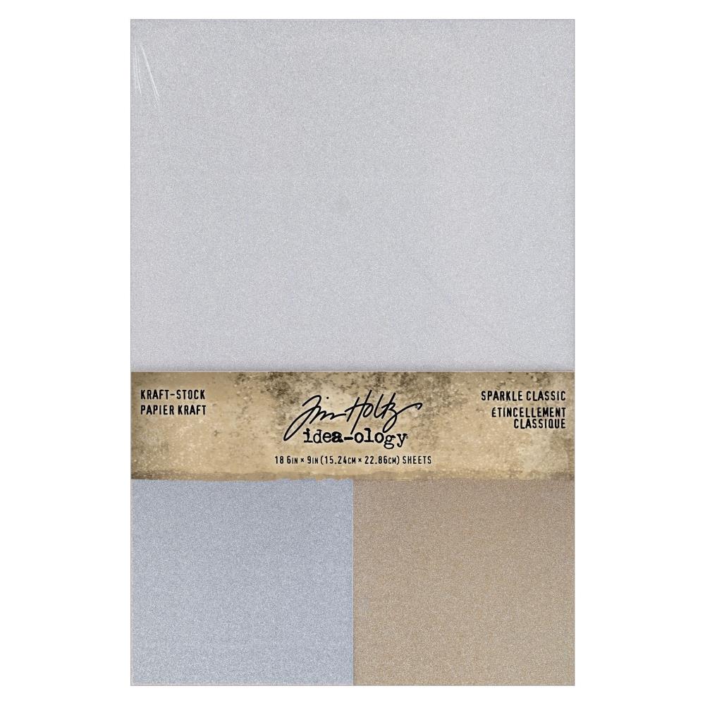 Tim Holtz Idea-Ology 6"X9" Kraft-Stock Cardstock Pad: Sparkle Classic, 18/Pkg (TH94315)