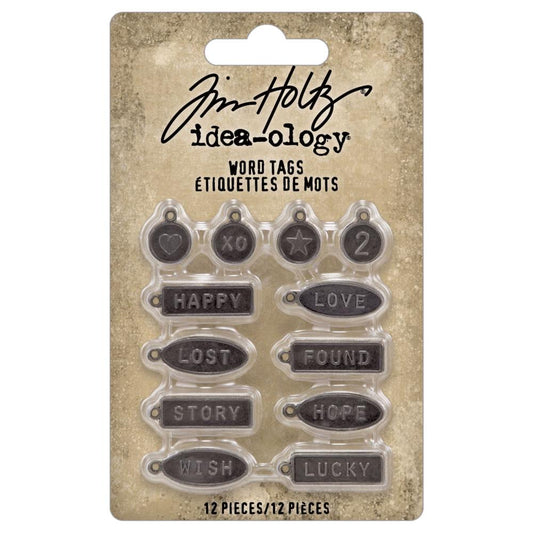 Tim Holtz Idea-Ology Metal Word Tags, 12/Pkg (TH94330)