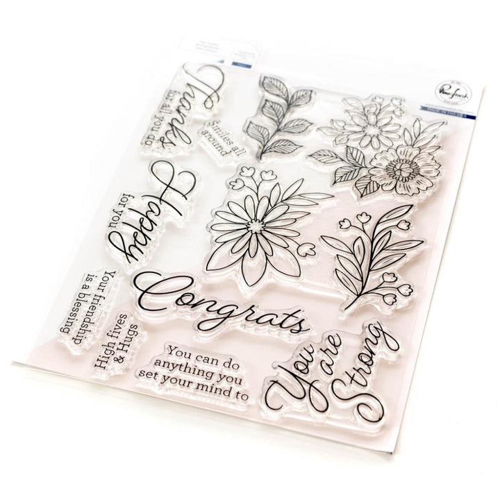 Pinkfresh Studio 6"X8" Clear Stamp Set: Happy For You (PF194723)