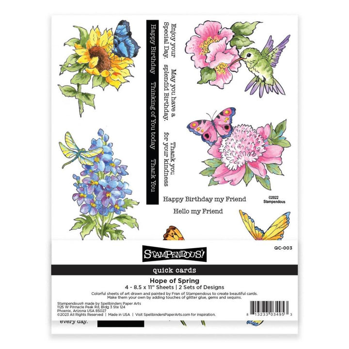 Stampendous Quick Card Panels: Hope Of Spring (QC003)