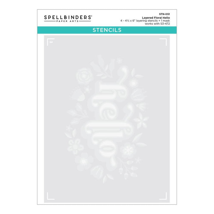 Spellbinders Stencil: Layered Floral Hello (STN������51)