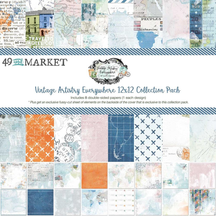 49 and Market Vintage Artistry Everywhere 12"X12" Collection Pack (VAE40605)