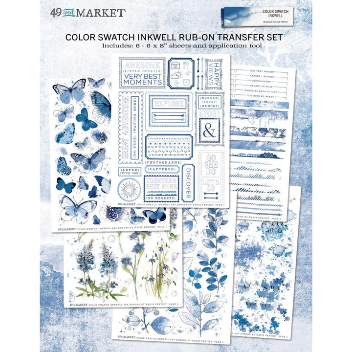 49 and Market Color Swatch: Inkwell 6"X8" Rub-Ons, 6/pkg (CSI40926)