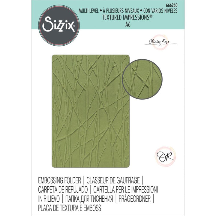 Sizzix Multi-Level Textured Impressions Embossing Folder: Forest Scene, By Olivia Rose (666260)