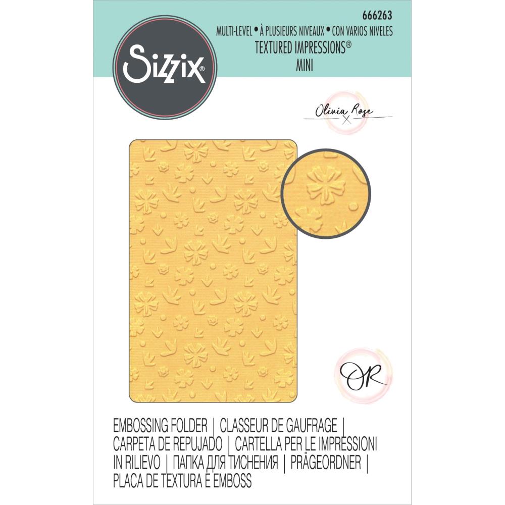Sizzix Multi-Level Textured Impressions Embossing Folder: Mini Scattered Florals, By Olivia Rose (666263)