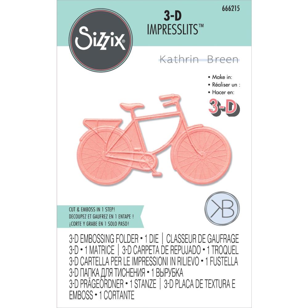 Sizzix 3D Impresslits Embossing Folder: Bicycle, By Kath Breen (666215)