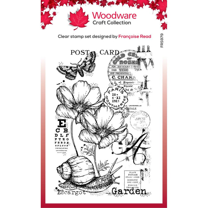 Woodware Singles 4"X6" Clear Stamp: Garden Snail (FRS979)