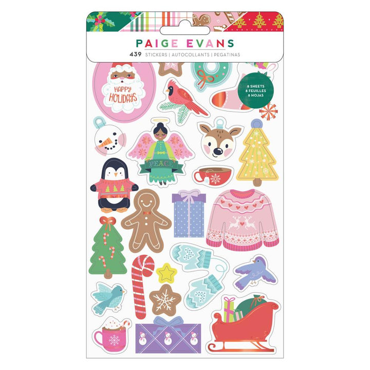 Paige Evans Sugarplum Wishes Sticker Book: W/Red Foil & Silver Glitter Accents, 8/Sheets (PE022078)