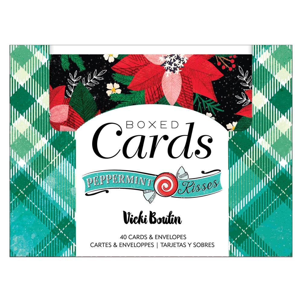 Vicki Boutin Peppermint Kisses A2 Cards W/Envelopes, 40/Box (VB021952)