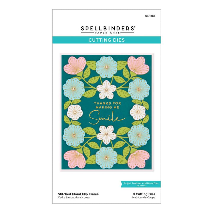Spellbinders Etched Dies: Stylish Ovals - Stitched Floral Flip Frame (S41267)