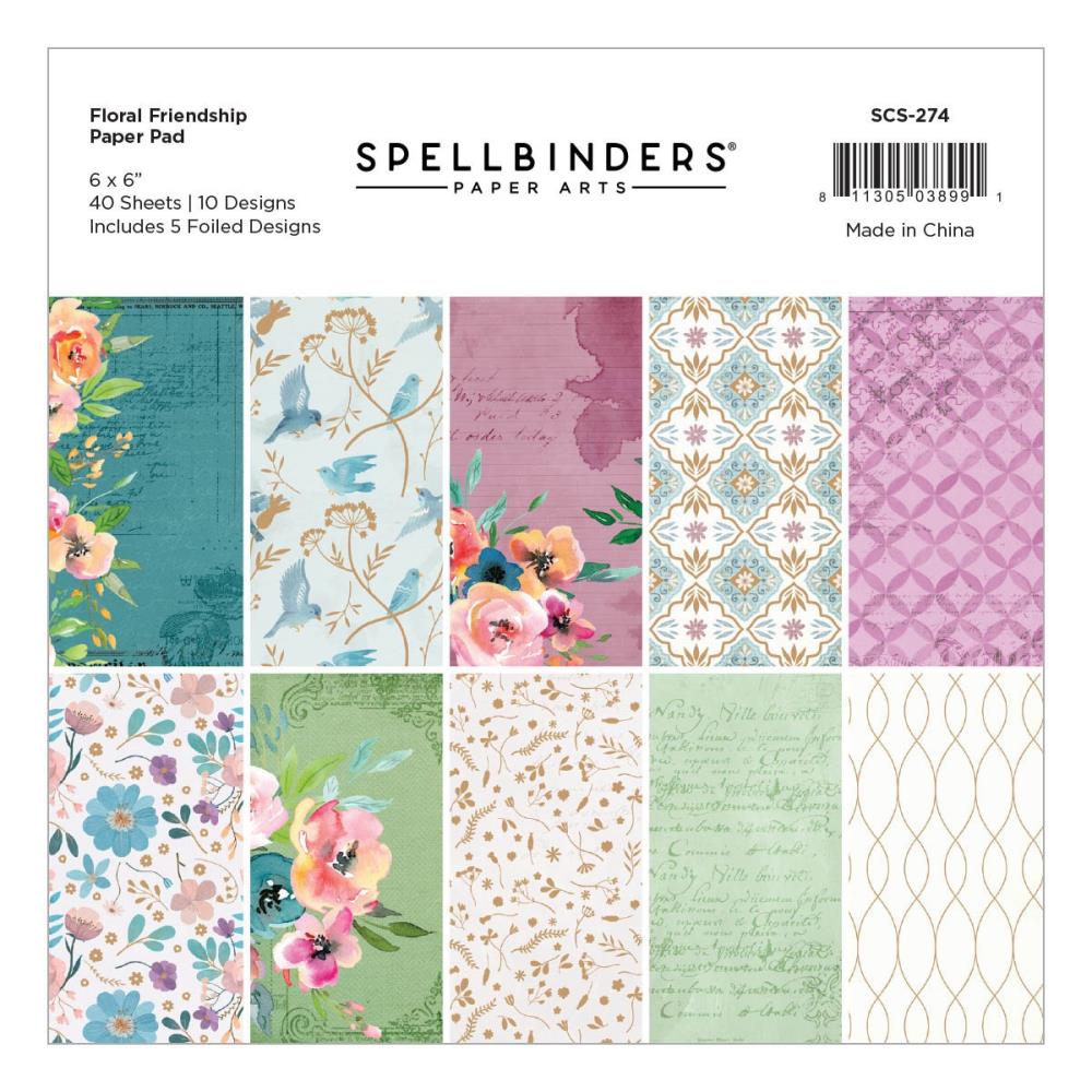 Spellbinders Floral Friendship 6"X6" Paper Pad (SCS274)