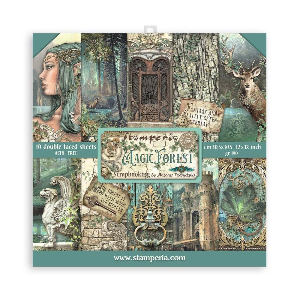 Stamperia Magic Forest 12"X12" Double-Sided Paper Pad, 10/Pkg (SBBL130)