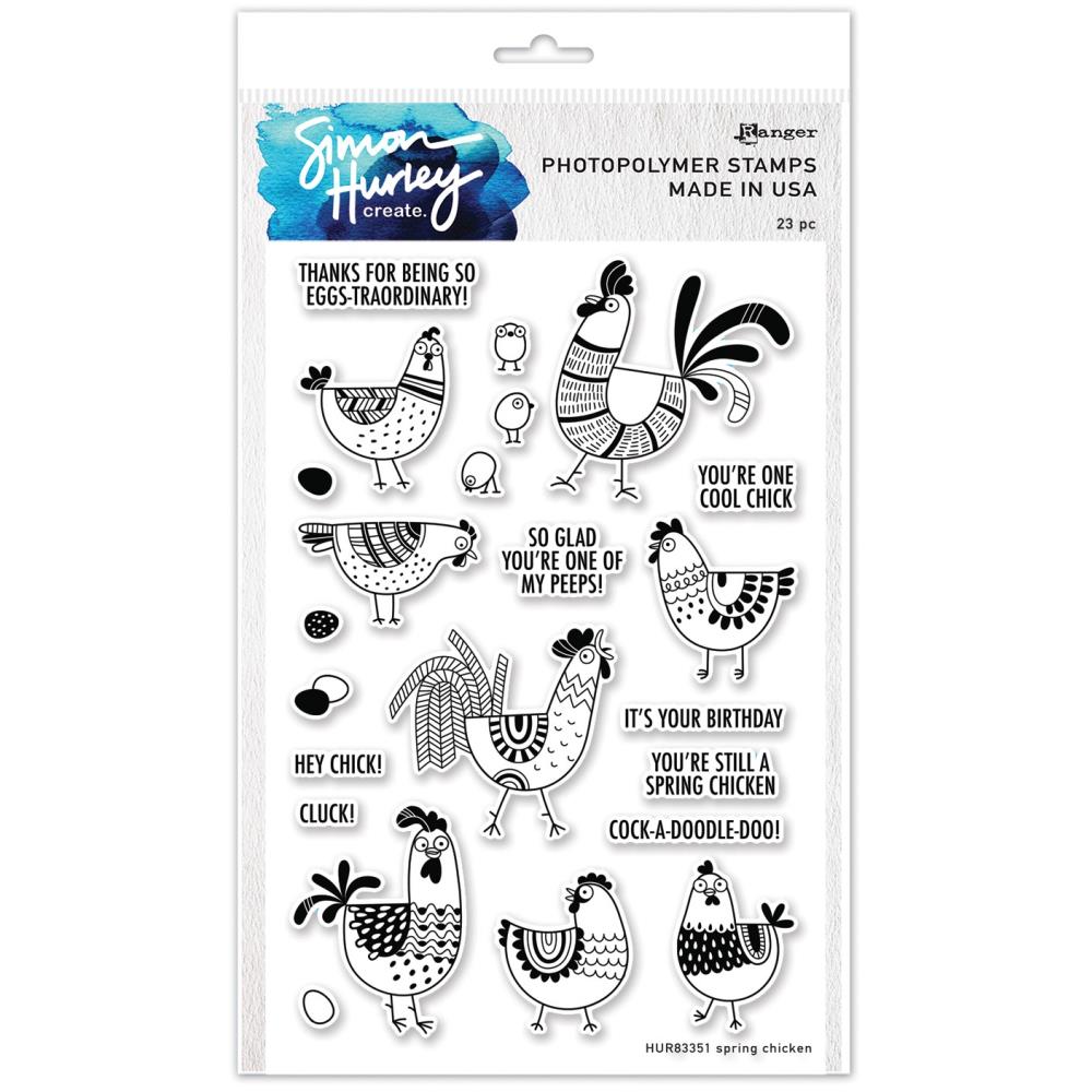 Simon Hurley Create 6"X9" Clear Stamps: Spring Chicken (HUR83351)