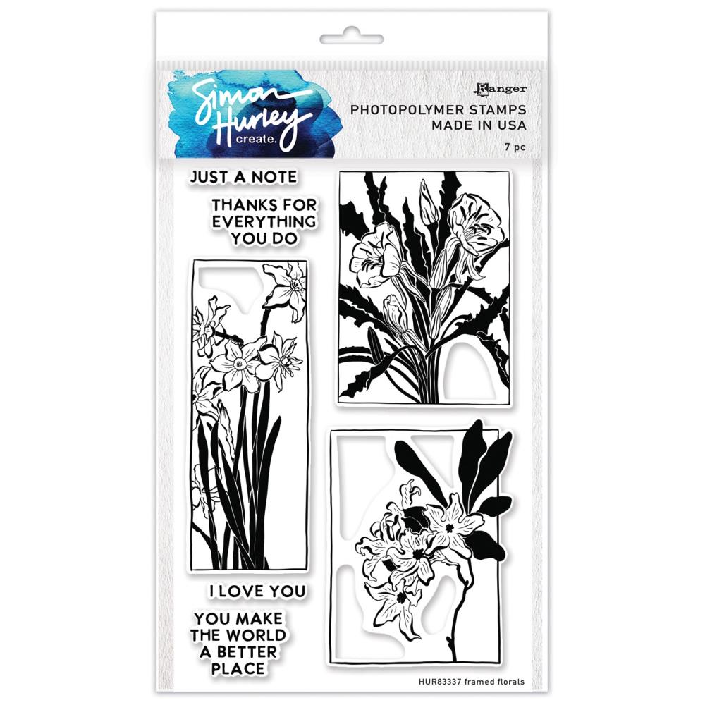 Simon Hurley Create 6"X9" Clear Stamps: Framed Florals (HUR83337)