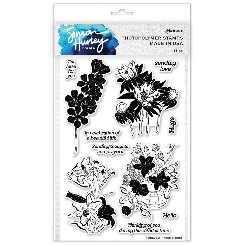 Simon Hurley Create 6"X9" Clear Stamps: Inked Blooms (HUR83344)