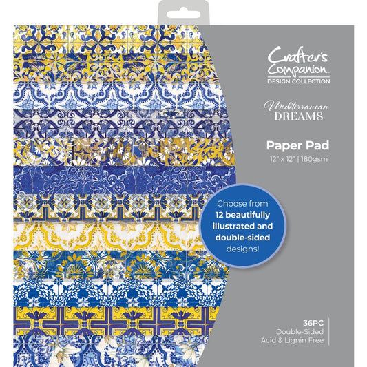 Crafter's Companion Mediterranean Dreams 12"X12" Paper Pad (MEDPAD12)