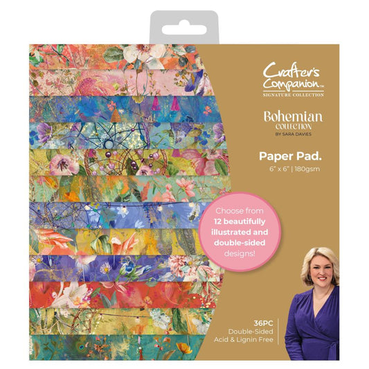 Crafter's Companion Sara Signature Bohemian 6"X6" Paper Pad (BOHPAD6)