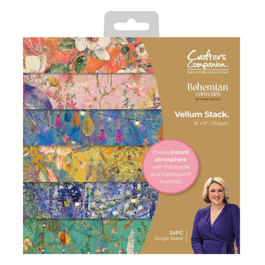 Crafter's Companion Sara Signature 8"X8" Bohemian Vellum Pad (BOHVPAD8)