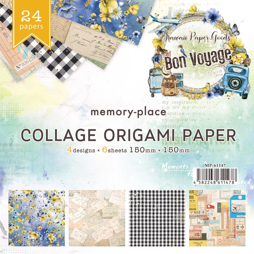 Memory Place Bon Voyage 6"X6" Collage Origami Paper, 24/Pkg (MP61147)