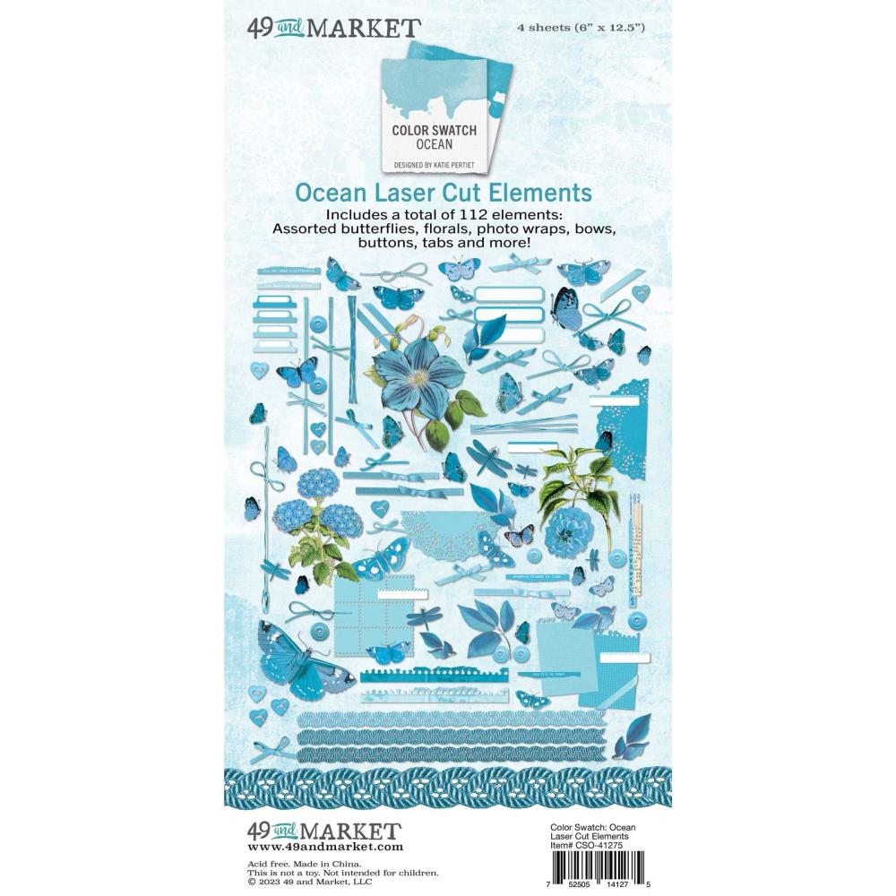 49 and Market Color Swatch: Ocean Laser Cut Outs: Elements (CSO41275)