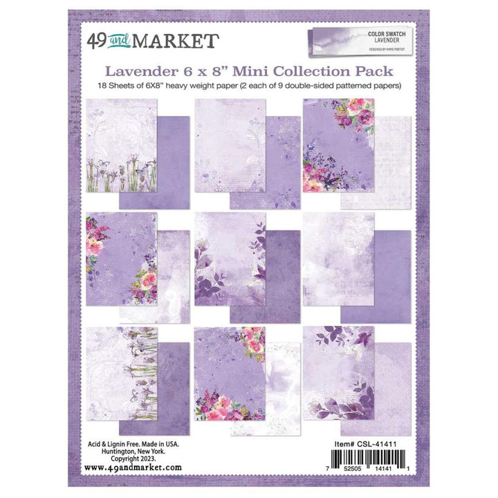 49 and Market Color Swatch: Lavender 6"X8" Mini Collection Pack (CSL41411)