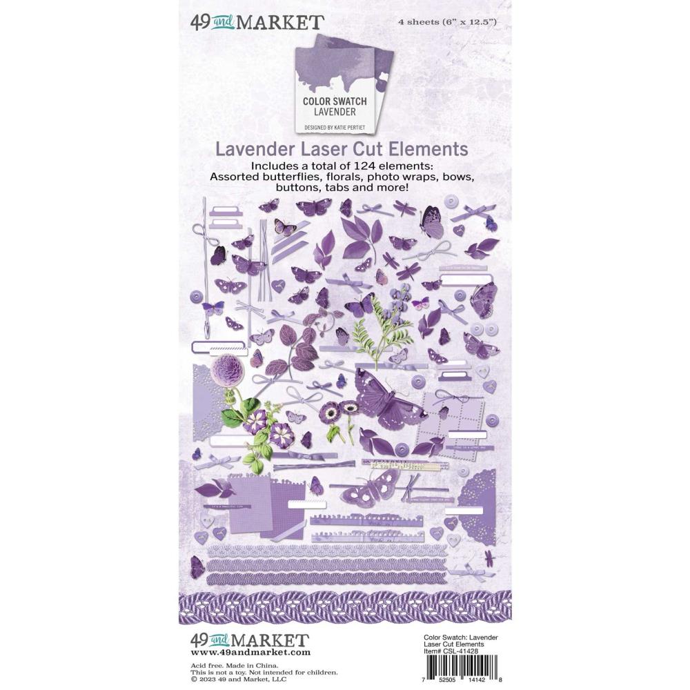 49 and Market Color Swatch: Lavender Laser Cut Outs: Elements (CSL41428)