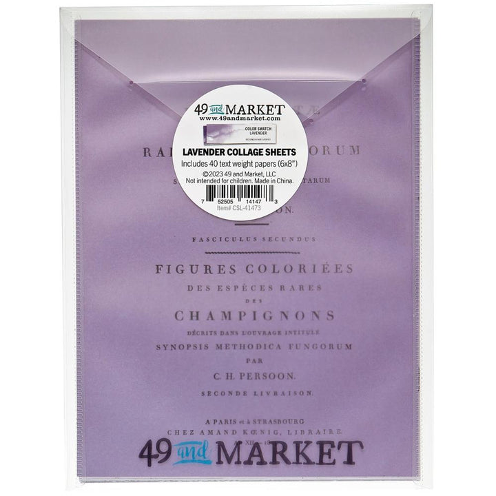 49 and Market Color Swatch: Lavender 6"X8" Collage Sheets, 40/Pkg (CSL41473)