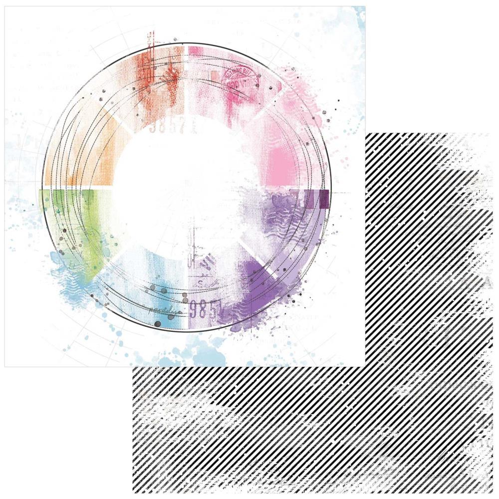 49 and Market Spectrum Gardenia Painted Foundations 12"X12" Double-Sided Cardstock: Color Wheel (49SG1223480)