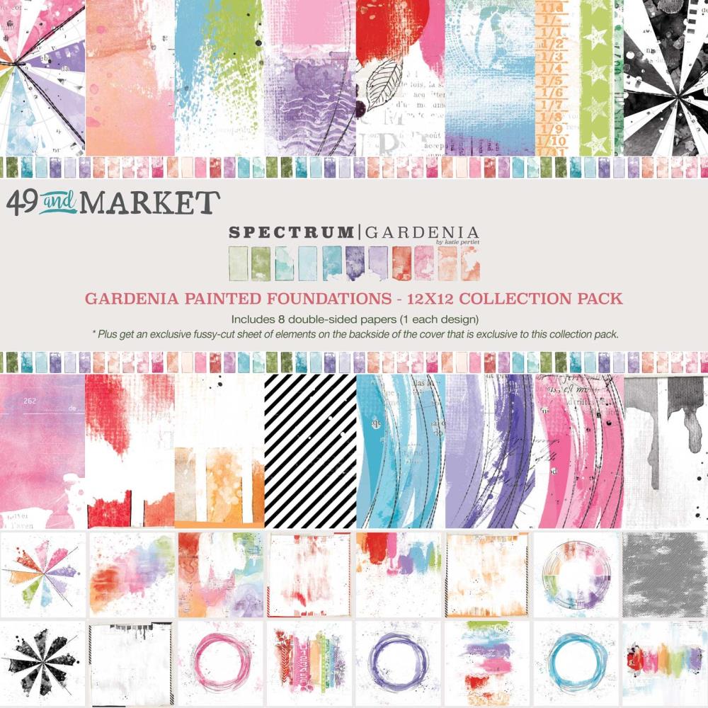 49 and Market Spectrum Gardenia 12"X12" Collection Pack: Painted Foundations (SG23534)