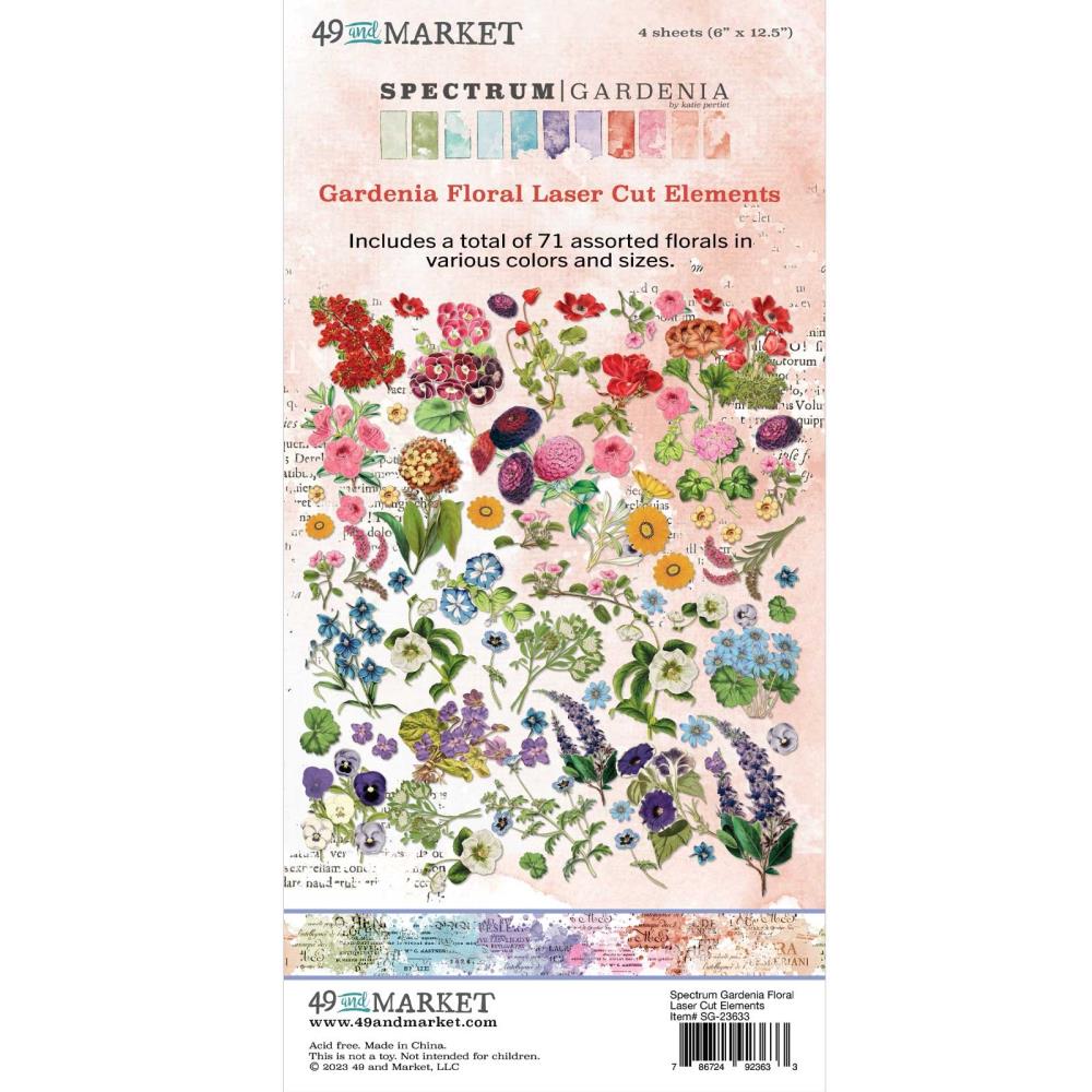 49 and Market Spectrum Gardenia Laser Cut Outs: Floral (SG23633)