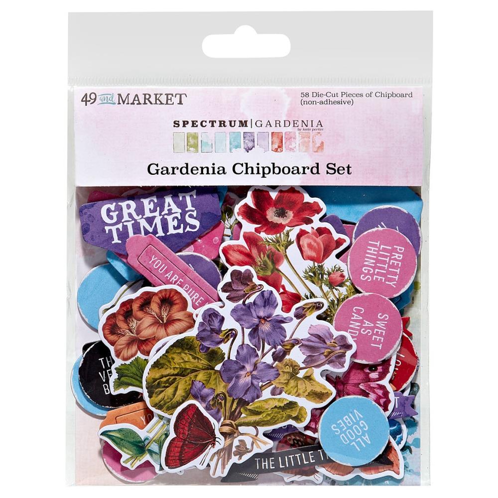 49 and Market Spectrum Gardenia Chipboard Set (SG23787)