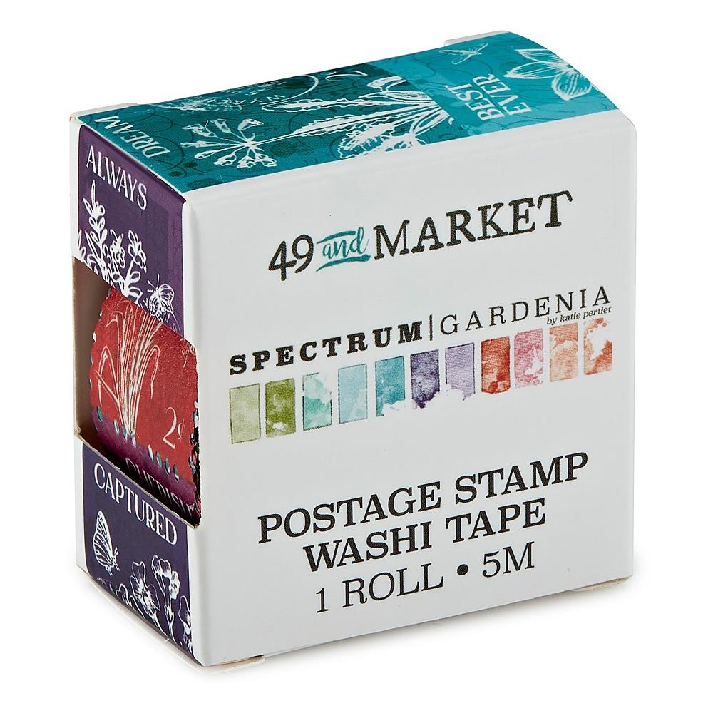 49 and Market Spectrum Gardenia Stamp Washi Tape Roll: Colored Postage (SG41022)