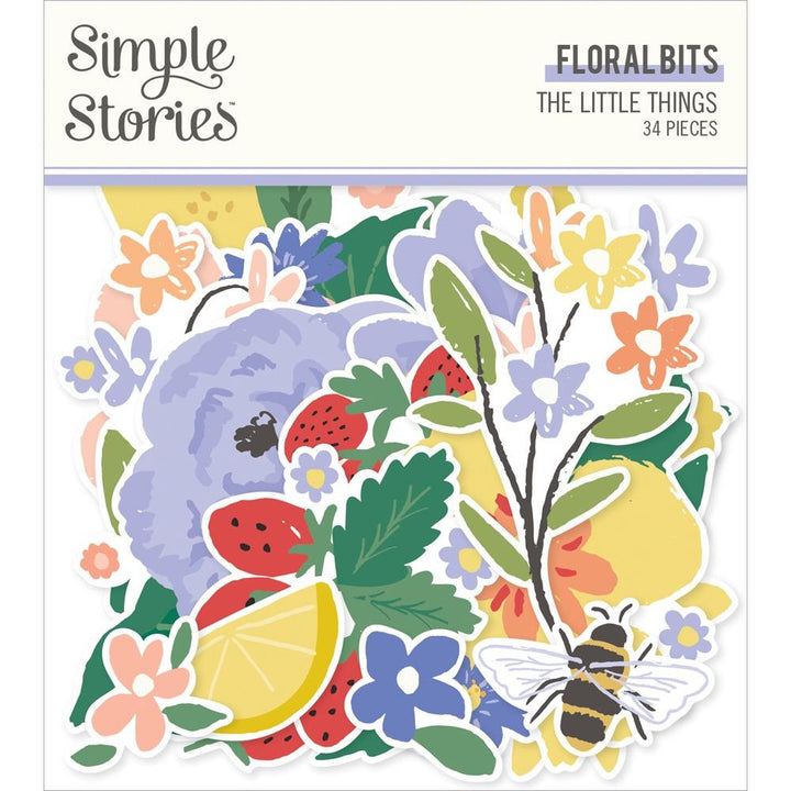 Simple Stories The Little Things Bits & Pieces Die-Cuts: Floral, 34/Pkg (TLT20220)