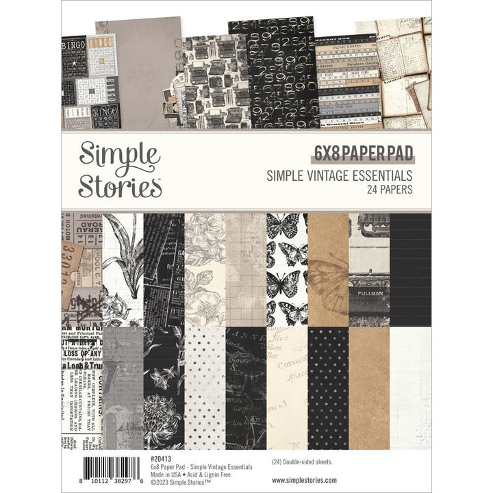 Simple Stories Simple Vintage Essentials 6"X8" Double-Sided Paper Pad, 24/Pkg (SVE20413)