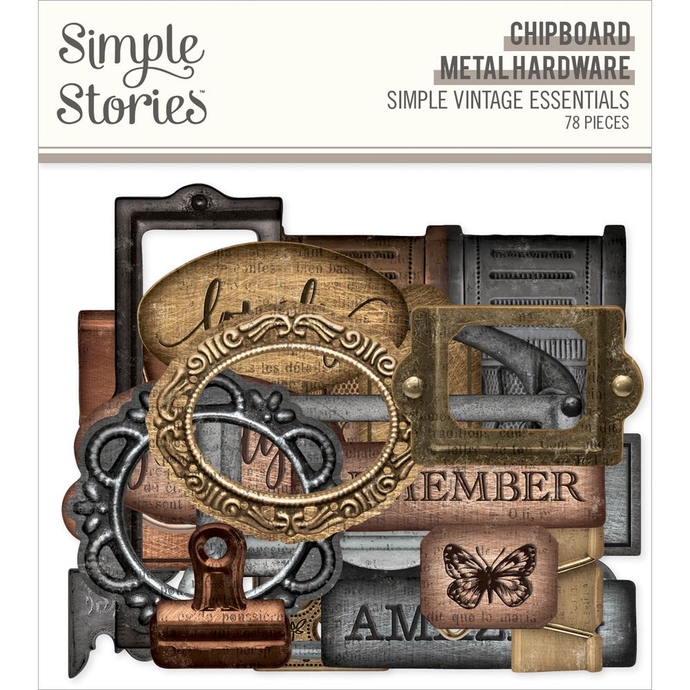 Simple Stories Simple Vintage Essentials Chipboard: Metal Hardware, 78/Pkg (SVE20414)