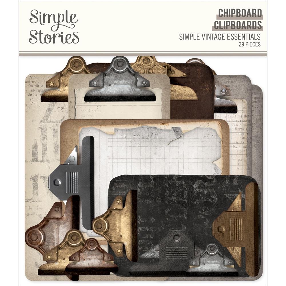 Simple Stories Simple Vintage Essentials Chipboard: Clipboards, 29/Pkg (SVE20415)