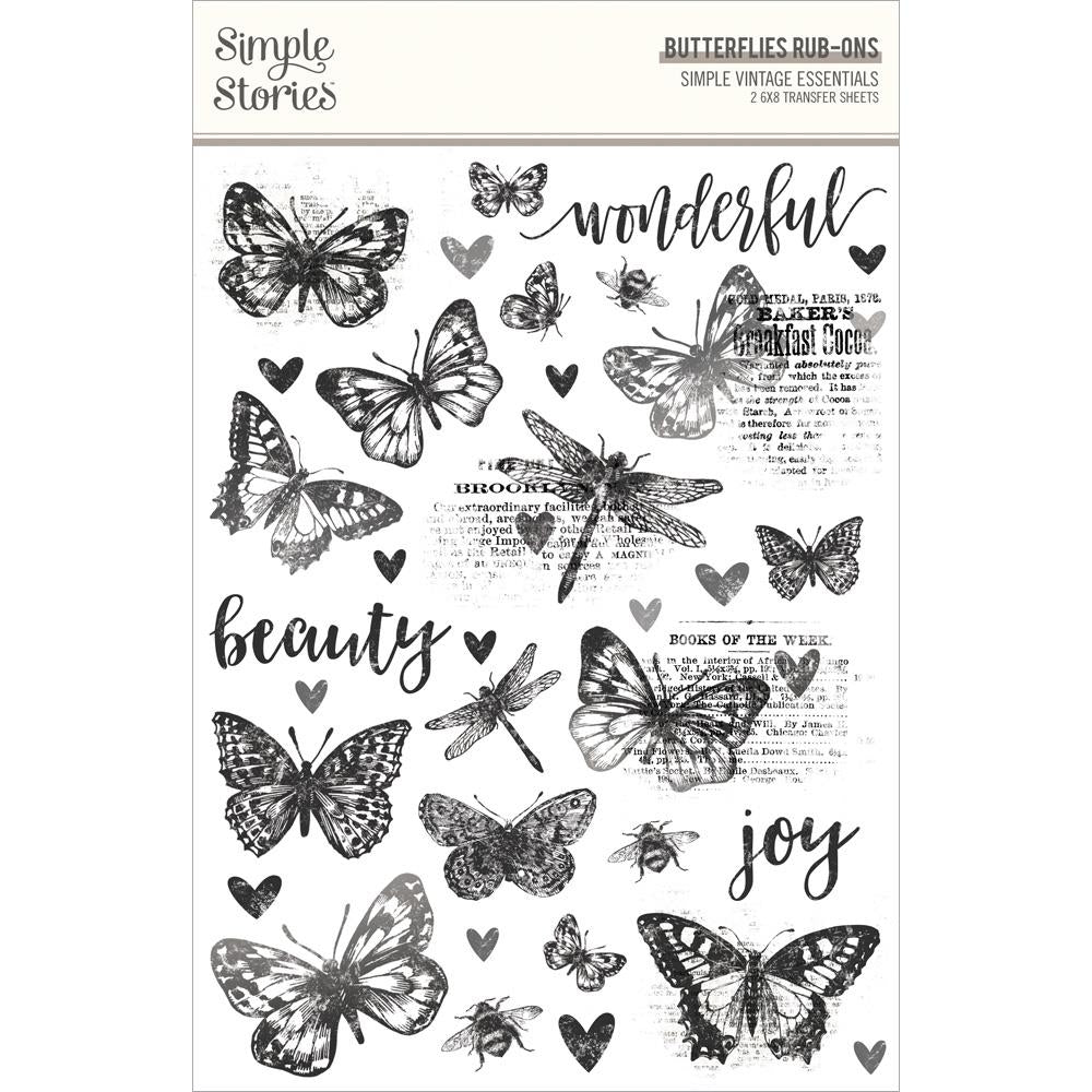 Simple Stories Simple Vintage Essentials Rub-Ons: Butterflies (SVE20426)