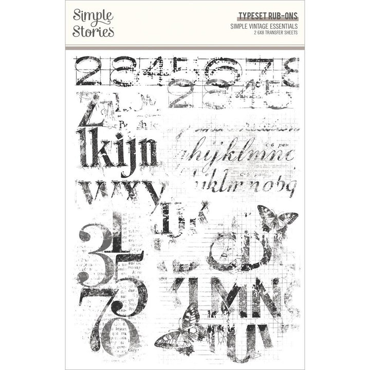 Simple Stories Simple Vintage Essentials Rub-Ons: Typeset (SVE20427)